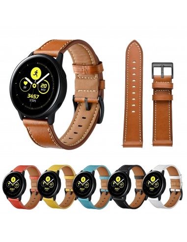Bracelet Galaxy Watch Active 1 et active 2 40mm 44 mm Style cuir - Marron