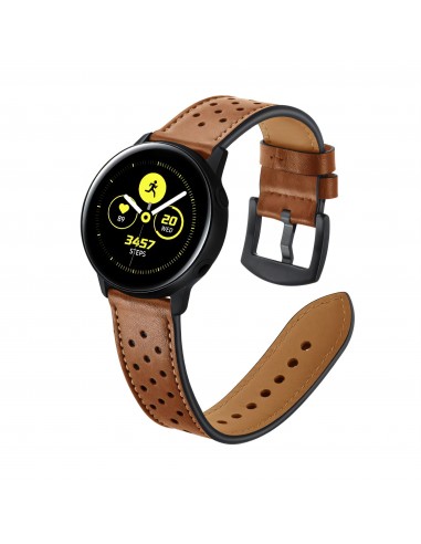 Bracelet Galaxy Watch Active 1 et 2 Top qualité Style cuir  - Marron