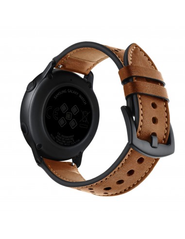 Bracelet Galaxy Watch Active 1 et 2 Top qualité Style cuir  - Marron