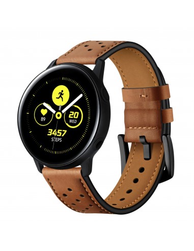 Bracelet Galaxy Watch Active 1 et 2 Top qualité Style cuir  - Marron