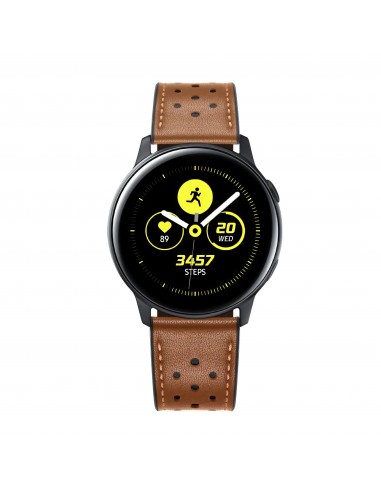 Bracelet Galaxy Watch Active 1 et 2 Top qualité Style cuir  - Marron