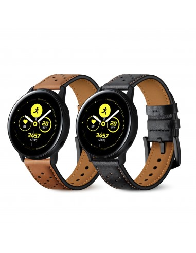 Bracelet Galaxy Watch Active 1 et 2 Top qualité Style cuir  - Marron