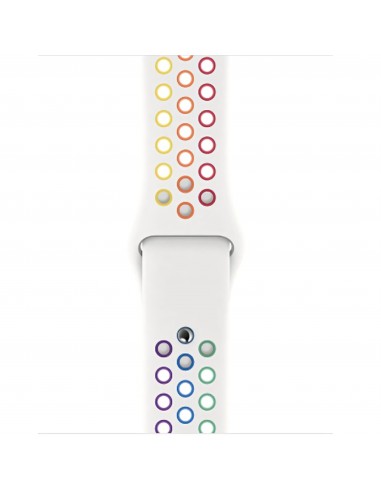 Bracelet silicone Rainbow Apple Watch Series 6 SE 5 et 4 - Blanc