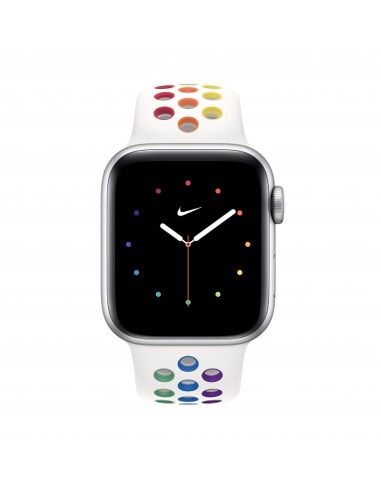 Bracelet silicone Rainbow Apple Watch Series 6 SE 5 et 4 - Blanc