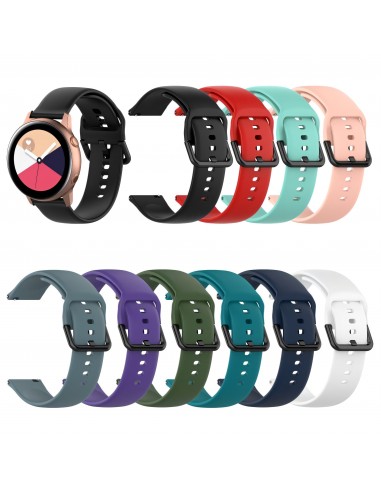 Bracelet silicone Galaxy Watch -  Compatible avec plusieurs modèles Huawei Garmin - Noir