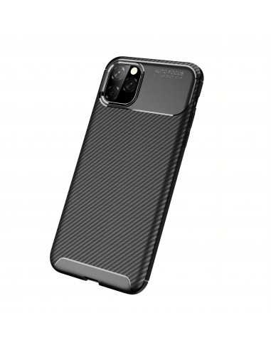 Coque iPhone 11 Pro Max Style fibre de carbone - Noir