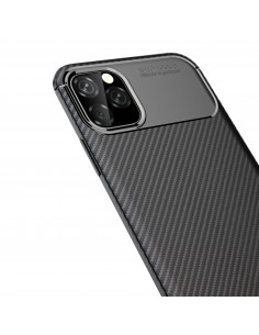 Coque iPhone 11 Pro Max Style fibre de carbone - Noir