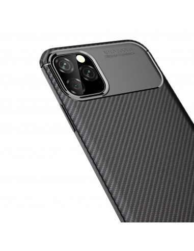 Coque iPhone 11 Pro Max Style fibre de carbone - Noir