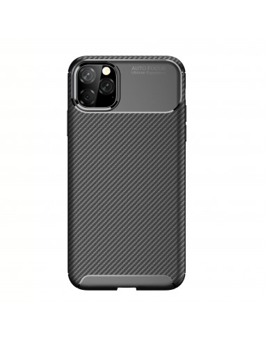 Coque iPhone 11 Pro Max Style fibre de carbone - Noir