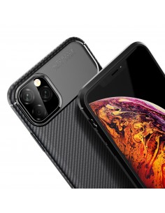 Coque iPhone 11 Pro Max Style fibre de carbone - Noir