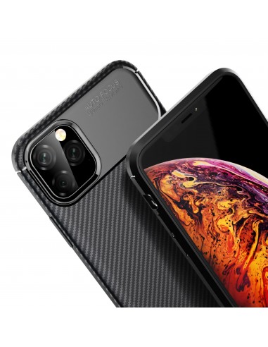 Coque iPhone 11 Pro Max Style fibre de carbone - Noir
