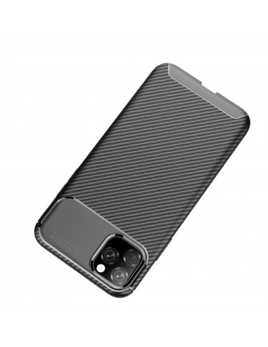 Coque iPhone 11 Pro Max Style fibre de carbone - Noir