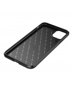 Coque iPhone 11 Pro Max Style fibre de carbone - Noir