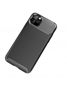 Coque iPhone 11 Pro Max Style fibre de carbone - Noir