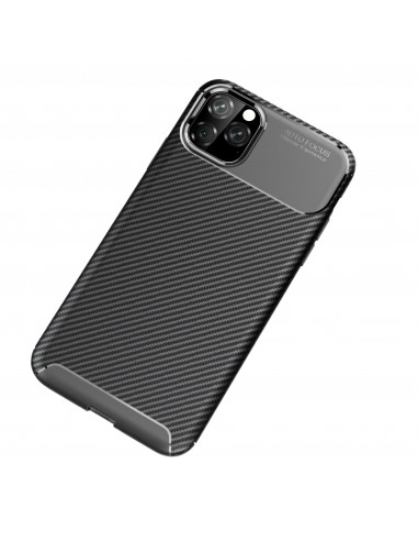 Coque iPhone 11 Pro Max Style fibre de carbone - Noir