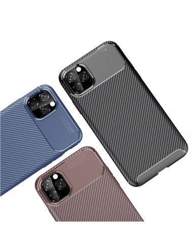Coque iPhone 11 Pro Max Style fibre de carbone - Bleu foncé