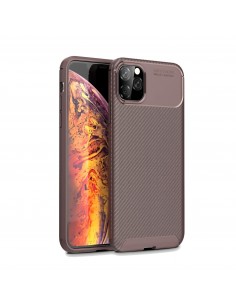 Coque iPhone 11 Pro Max Style fibre de carbone - Marron