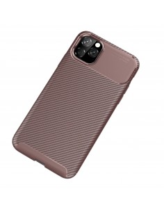 Coque iPhone 11 Pro Max Style fibre de carbone - Marron 2