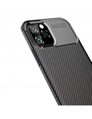 Coque iPhone 11 Pro Style fibre de carbone - Noir
