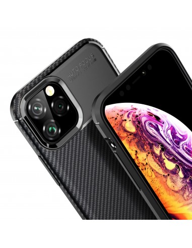 Coque iPhone 11 Pro Style fibre de carbone - Noir