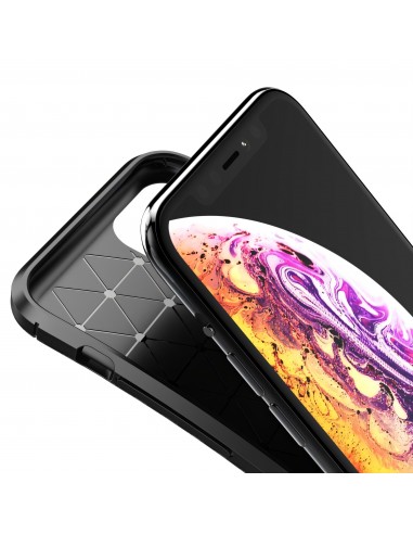 Coque iPhone 11 Pro Style fibre de carbone - Noir
