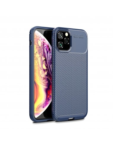 Coque iPhone 11 Pro Style fibre de carbone - Bleu foncé