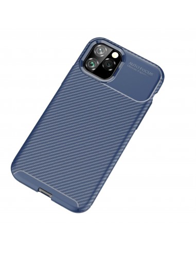 Coque iPhone 11 Pro Style fibre de carbone - Bleu foncé