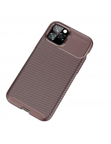 Coque iPhone 11 Pro Style fibre de carbone - Marron