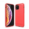 Coque iPhone 11 Pro Style fibre de carbone brossé - Rouge
