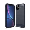 Coque iPhone 11 Style fibre de carbone brossé - Bleu foncé