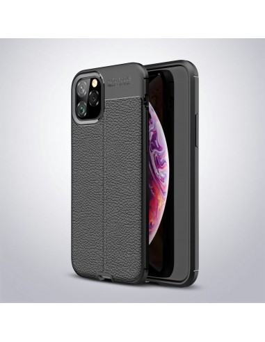 Coque silicone iPhone 11 Pro Aspect cuir - Noir