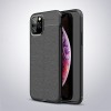 Coque silicone iPhone 11 Pro Aspect cuir - Noir