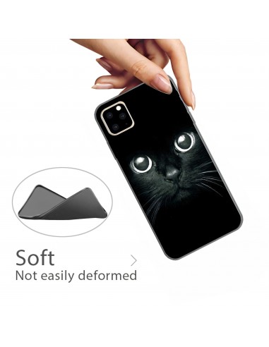 Coque silicone iPhone 11 Pro Max Cat eyes - Noir