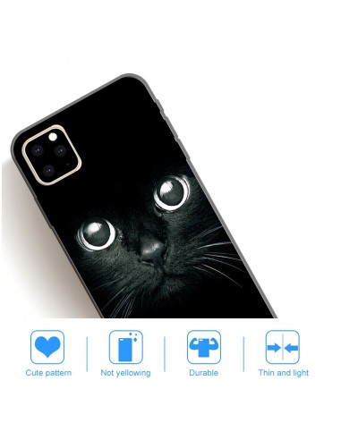 Coque silicone iPhone 11 Pro Max Cat eyes - Noir