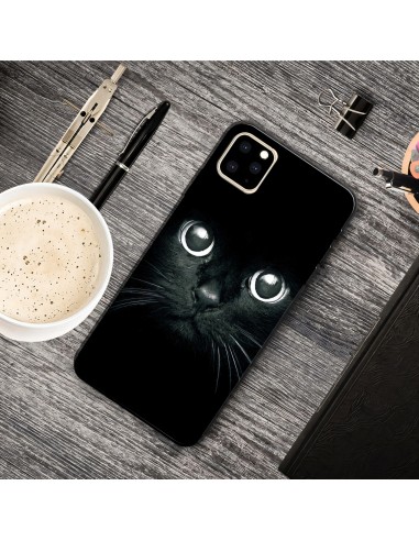 Coque silicone iPhone 11 Pro Max Cat eyes - Noir