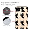 Coque silicone iPhone 11 Fantaisie Petits chats - Noir