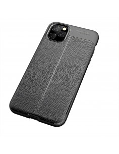 Coque silicone iPhone 11 Pro Max Aspect cuir - Noir Coque silicone iPhone 11 Pro Max Aspect cuir - Noir
