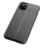 Coque silicone iPhone 11 Pro Max Aspect cuir - Noir