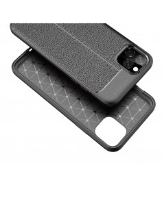 Coque silicone iPhone 11 Pro Max Aspect cuir - Noir Coque silicone iPhone 11 Pro Max Aspect cuir - Noir