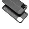 Coque silicone iPhone 11 Pro Max Aspect cuir - Noir