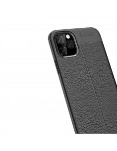 Coque silicone iPhone 11 Pro Max Aspect cuir - Noir Coque silicone iPhone 11 Pro Max Aspect cuir - Noir