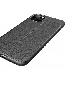 Coque silicone iPhone 11 Pro Max Aspect cuir - Noir Coque silicone iPhone 11 Pro Max Aspect cuir - Noir