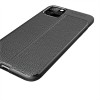 Coque silicone iPhone 11 Pro Max Aspect cuir - Noir