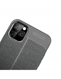 Coque silicone iPhone 11 Pro Max Aspect cuir - Noir Coque silicone iPhone 11 Pro Max Aspect cuir - Noir