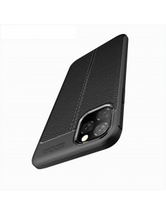 Coque silicone iPhone 11 Pro Max Aspect cuir - Noir Coque silicone iPhone 11 Pro Max Aspect cuir - Noir
