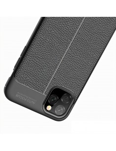 Coque silicone iPhone 11 Pro Max Aspect cuir - Noir Coque silicone iPhone 11 Pro Max Aspect cuir - Noir