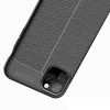 Coque silicone iPhone 11 Pro Max Aspect cuir - Noir