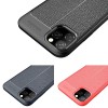 Coque silicone iPhone 11 Pro Max Aspect cuir - Noir