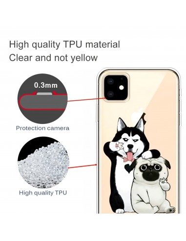 Coque silicone iPhone 11 Fantaisie Les deux chiens