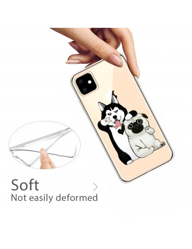 Coque silicone iPhone 11 Fantaisie Les deux chiens